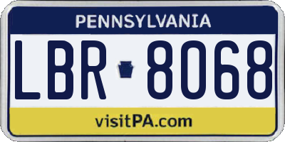 PA license plate LBR8068