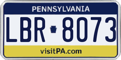PA license plate LBR8073