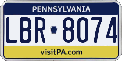 PA license plate LBR8074