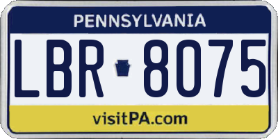 PA license plate LBR8075