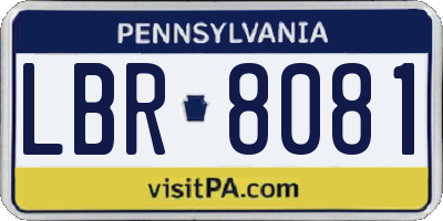 PA license plate LBR8081