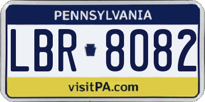 PA license plate LBR8082