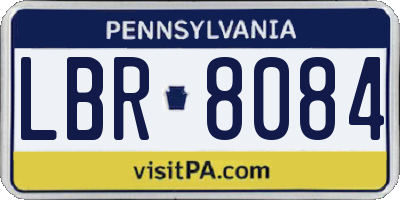 PA license plate LBR8084