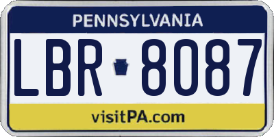 PA license plate LBR8087