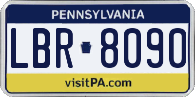 PA license plate LBR8090