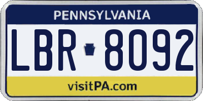 PA license plate LBR8092
