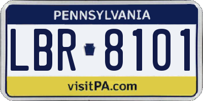 PA license plate LBR8101