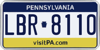 PA license plate LBR8110