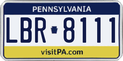PA license plate LBR8111