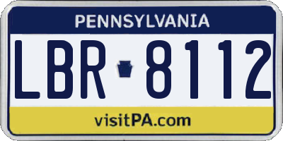 PA license plate LBR8112