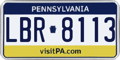 PA license plate LBR8113