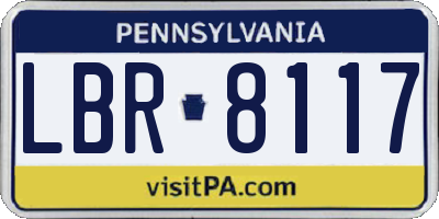 PA license plate LBR8117
