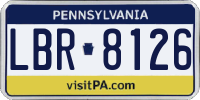 PA license plate LBR8126