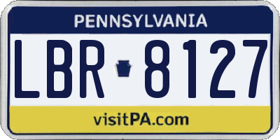 PA license plate LBR8127