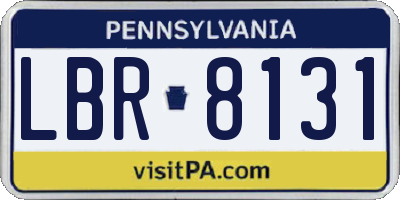 PA license plate LBR8131