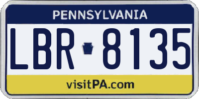 PA license plate LBR8135