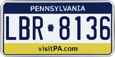 PA license plate LBR8136