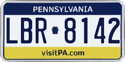 PA license plate LBR8142