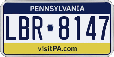 PA license plate LBR8147