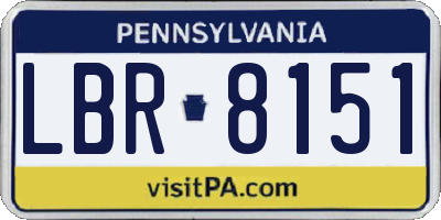 PA license plate LBR8151