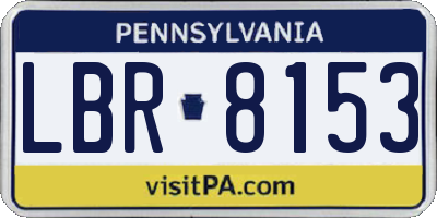 PA license plate LBR8153
