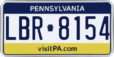 PA license plate LBR8154