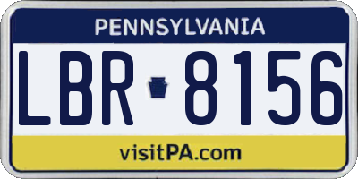 PA license plate LBR8156