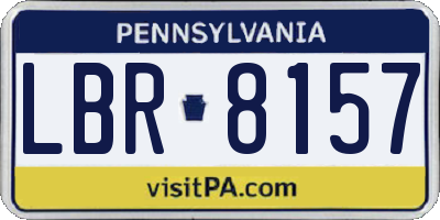 PA license plate LBR8157