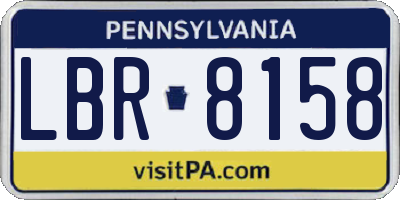 PA license plate LBR8158