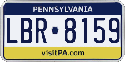 PA license plate LBR8159