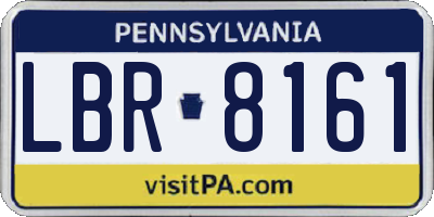 PA license plate LBR8161