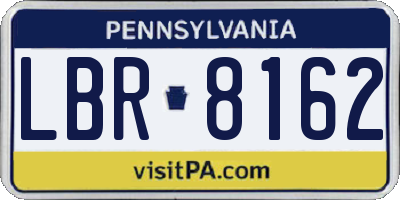 PA license plate LBR8162
