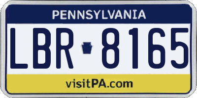 PA license plate LBR8165