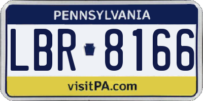PA license plate LBR8166