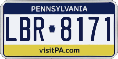PA license plate LBR8171