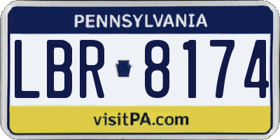 PA license plate LBR8174
