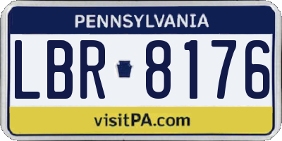PA license plate LBR8176