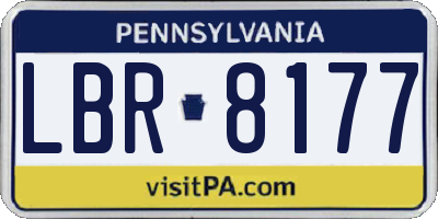 PA license plate LBR8177