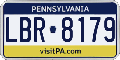 PA license plate LBR8179