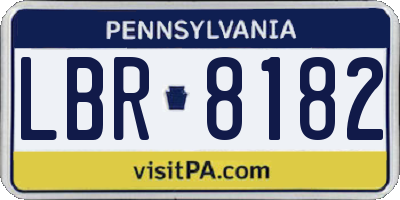 PA license plate LBR8182