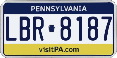 PA license plate LBR8187