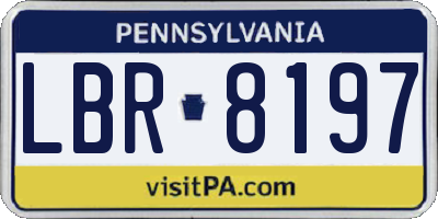 PA license plate LBR8197