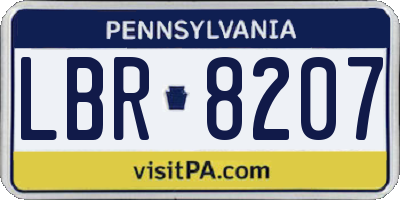PA license plate LBR8207