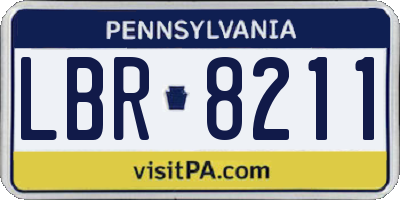 PA license plate LBR8211