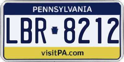 PA license plate LBR8212