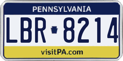 PA license plate LBR8214