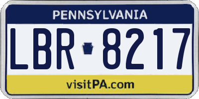 PA license plate LBR8217
