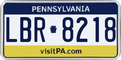 PA license plate LBR8218