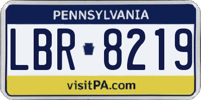 PA license plate LBR8219
