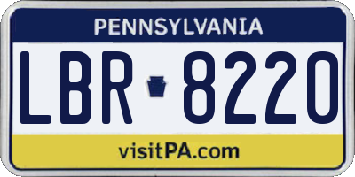 PA license plate LBR8220